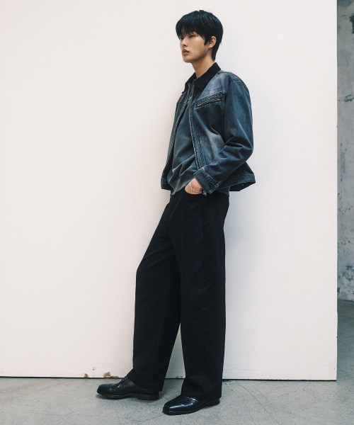[ON]100 Cotton Curved Wide Cotton Daily Denim Pants 3color