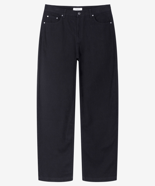 [ON]100 Cotton Curved Wide Cotton Daily Denim Pants 3color