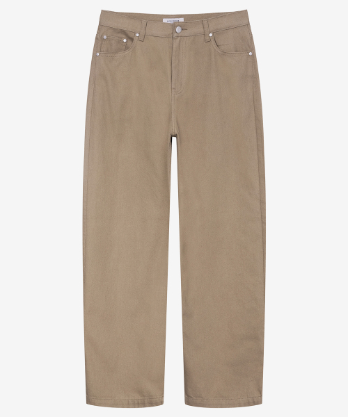 [ON]100 Cotton Curved Wide Cotton Daily Denim Pants 3color