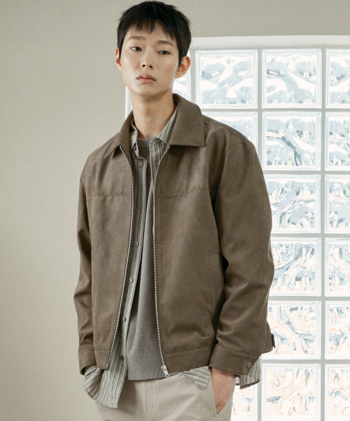 Suede Semi Oversized Trucker Jacket - 2color