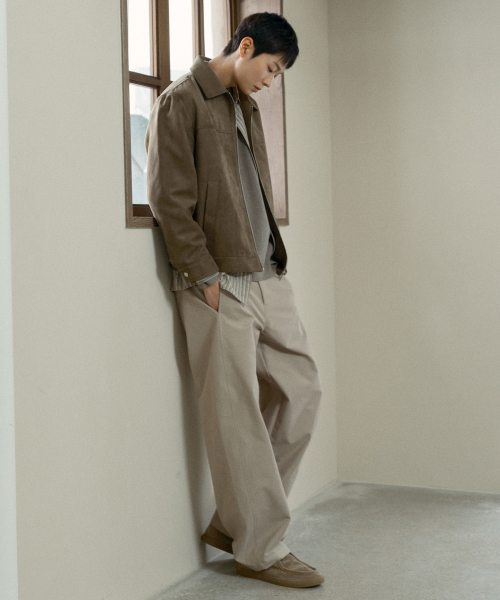 Suede Semi Oversized Trucker Jacket - 2color