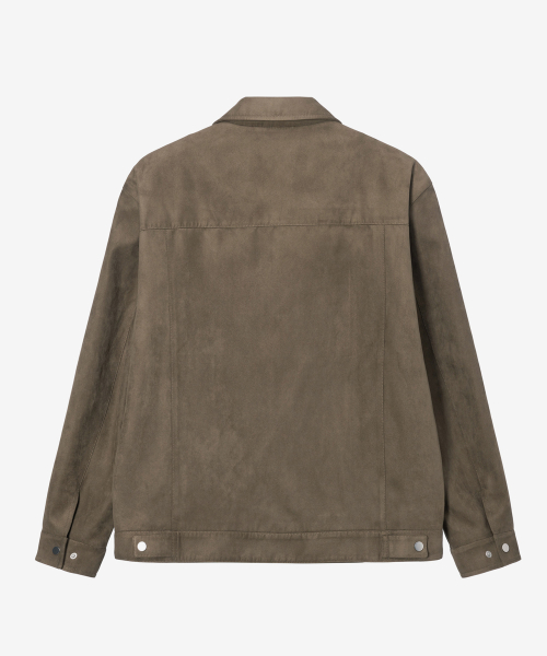 Suede Semi Oversized Trucker Jacket - 2color