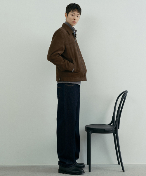 Suede Semi Oversized Trucker Jacket - 2color