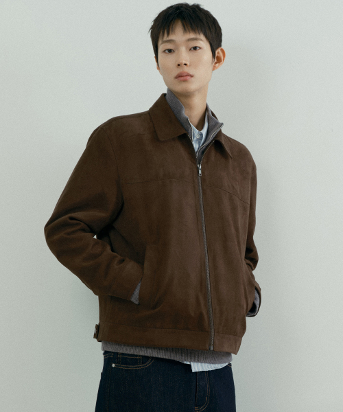 Suede Semi Oversized Trucker Jacket - 2color