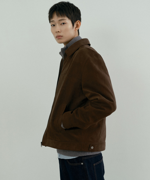 Suede Semi Oversized Trucker Jacket - 2color