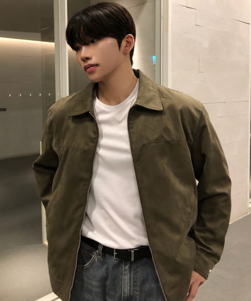 Suede Semi Oversized Trucker Jacket - 2color