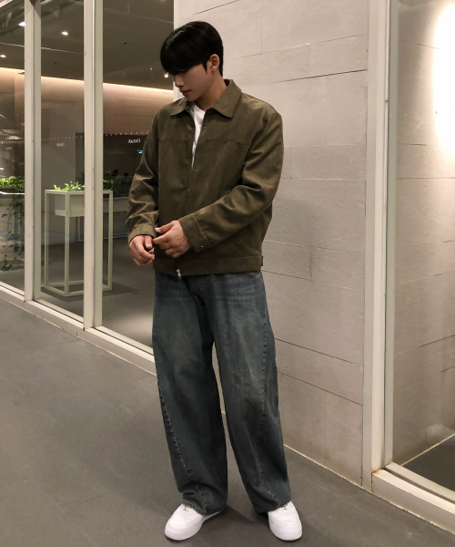 Suede Semi Oversized Trucker Jacket - 2color