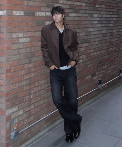 Suede Semi Oversized Trucker Jacket - 2color