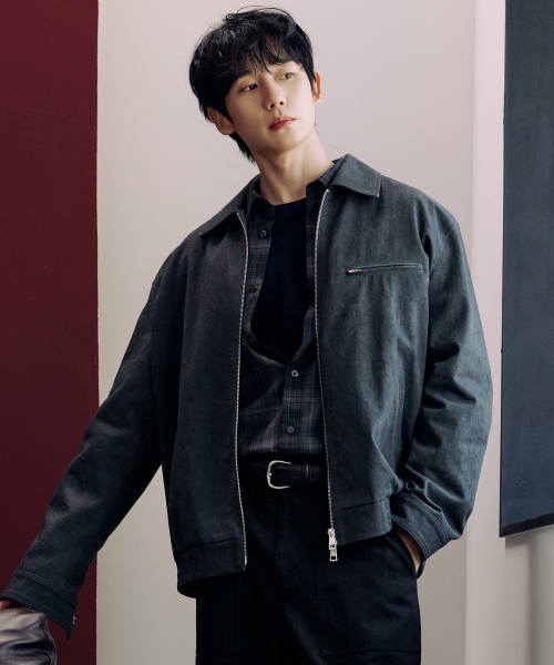 [COUTURE]Pigment-Washed Zip-Up Semi-Overfit Blouson