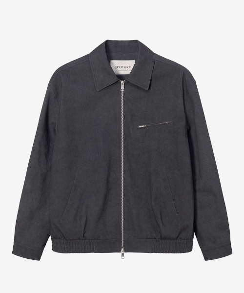 [COUTURE]Pigment-Washed Zip-Up Semi-Overfit Blouson