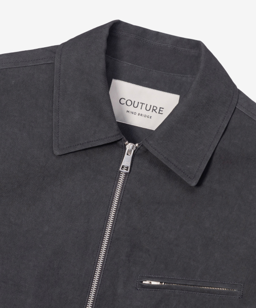 [COUTURE]Pigment-Washed Zip-Up Semi-Overfit Blouson