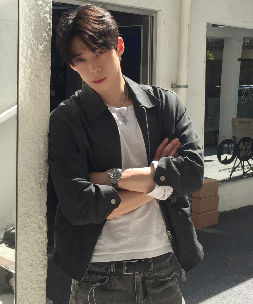 [COUTURE]Pigment-Washed Zip-Up Semi-Overfit Blouson