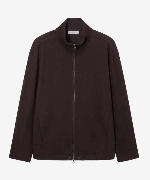 Microgorge Trousers Stand Collar Oversized Zip-Up Jumper