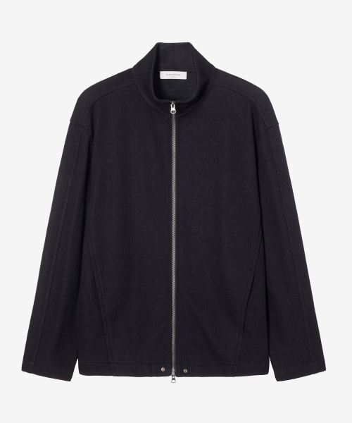 Microgorge Trousers Stand Collar Oversized Zip-Up Jumper