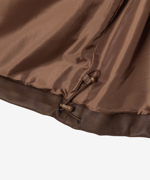 [COUTURE]Brown Leather Oversized Hooded Jumper