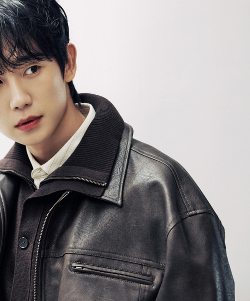 [COUTURE]Brown-washed leather zip-up semi-oversized trucker jacket