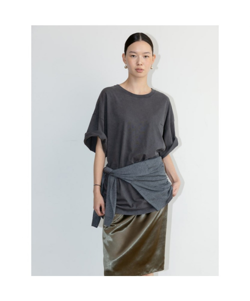 Satin Midi H Line Skirt Brown (TA6727A11D)