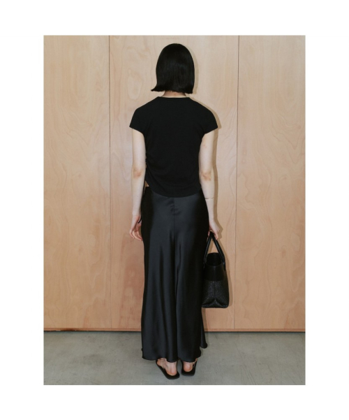 60S Satin H Line Skirt Black (TA6727A065)