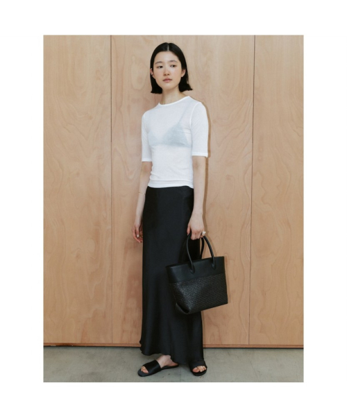 60S Satin H Line Skirt Black (TA6727A065)