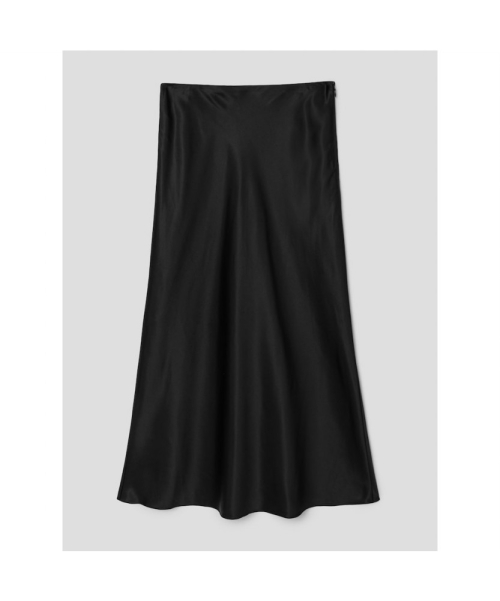 60S Satin H Line Skirt Black (TA6727A065)