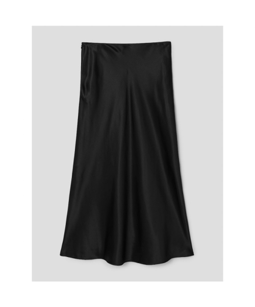 60S Satin H Line Skirt Black (TA6727A065)