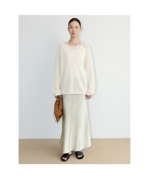 60S Satin H Line Skirt Beige (TA6727A06A)