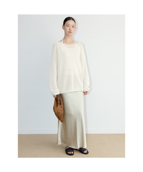60S Satin H Line Skirt Beige (TA6727A06A)