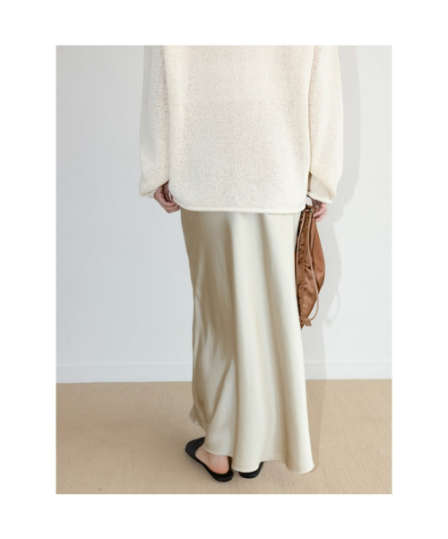 60S Satin H Line Skirt Beige (TA6727A06A)