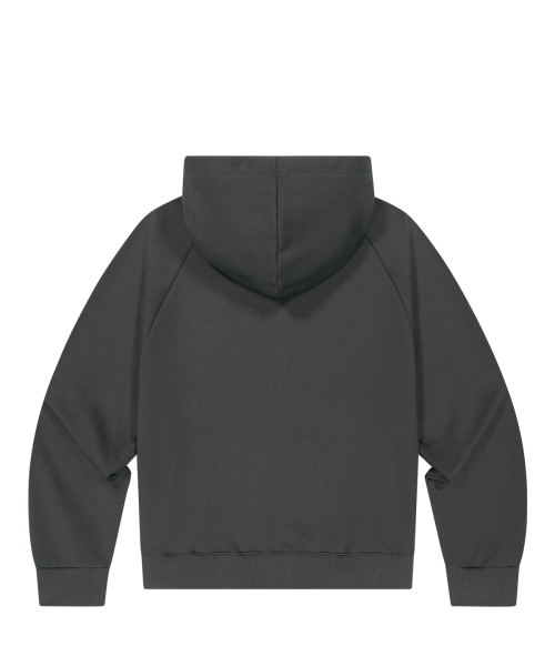 129 LOGO PATCH HOODIE ZIP-UP CHARCOAL