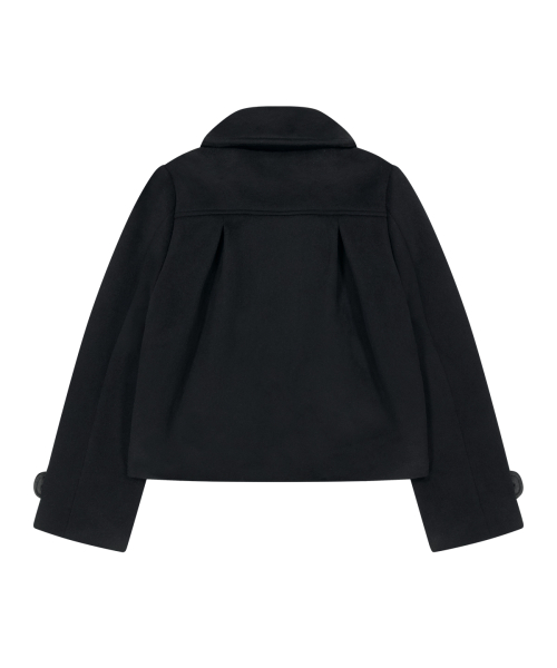 BOW BUTTON SHORT COAT BLACK