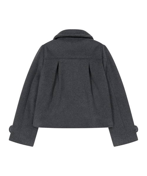 BOW BUTTON SHORT COAT CHARCOAL