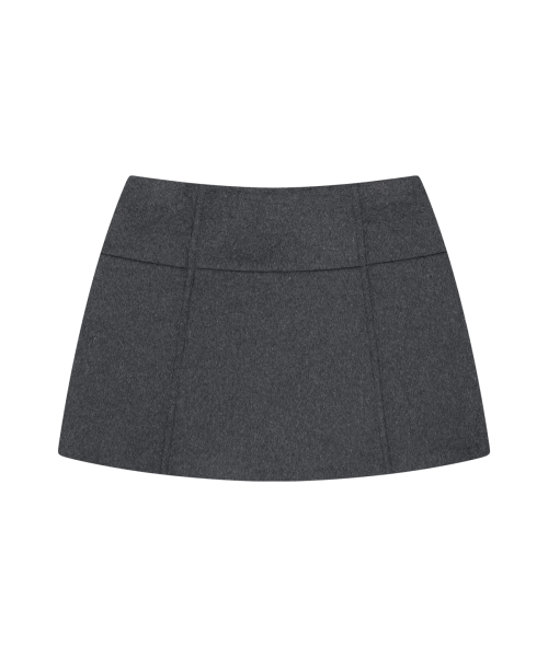 BOW BUTTON MINI SKIRT CHARCOAL