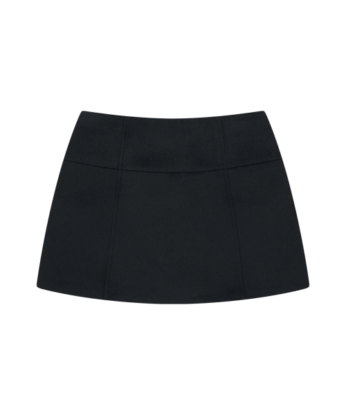 BOW BUTTON MINI SKIRT BLACK