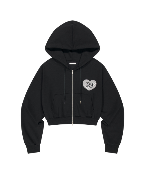 129 DOT HOODIE ZIP-UP BLACK
