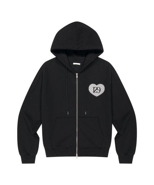 129 DOT HOODIE ZIP-UP BLACK