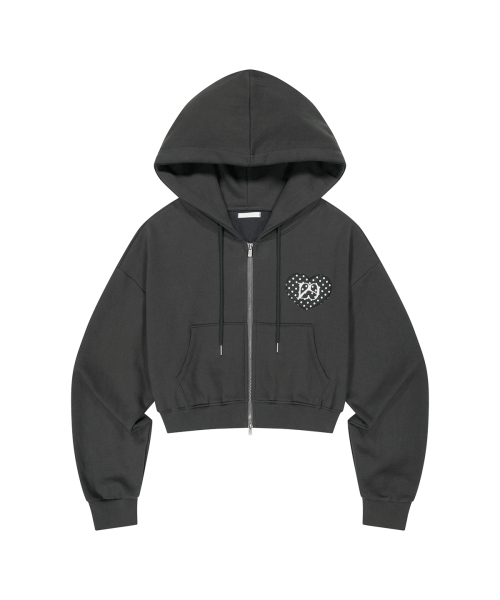 129 DOT HOODIE ZIP-UP CHARCOAL