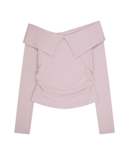BOW OFF SHOULDER LONG SLEEVE PINK