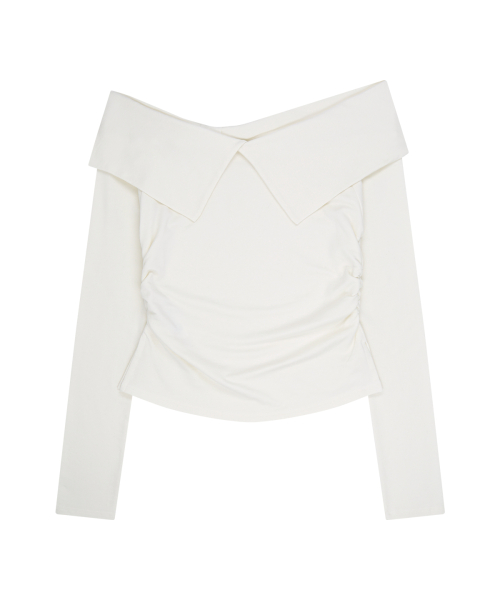 BOW OFF SHOULDER LONG SLEEVE WHITE