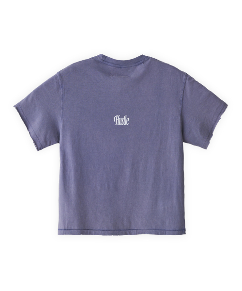 ‘hustle’ Pocket t-shirts in washed purple
