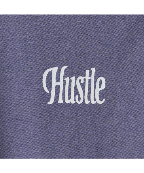 ‘hustle’ Pocket t-shirts in washed purple