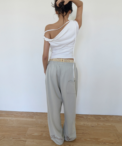 PNT Embroidered Sweatpants (MINT BEIGE)