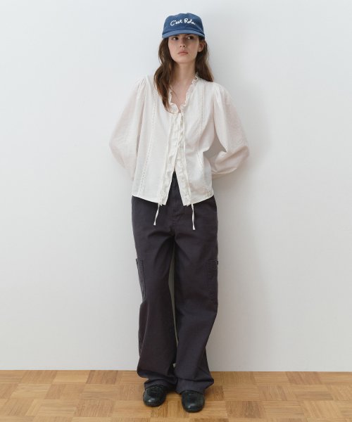 CURVED CARGO PANTS NAVY