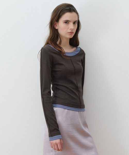 DOUBLE LAYERED LONG SLEEVE CH+BL