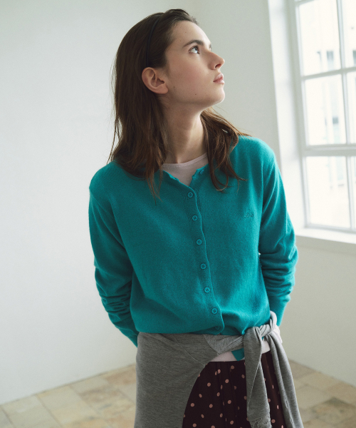 ROUND CARDIGAN AQUA BLUE