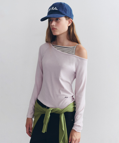 UNBALANCE STRIPE LONG SLEEVE PINK
