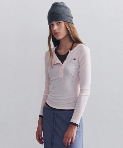 HALTER LAYERED LONG SLEEVE I/PINK