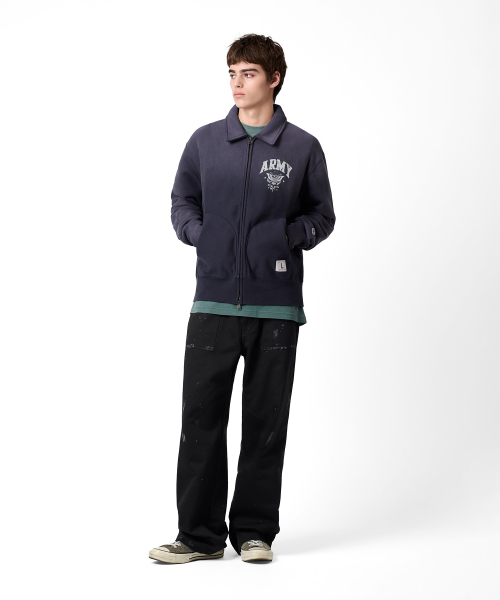 ARMY 스웨트 집업 가디건 Navy