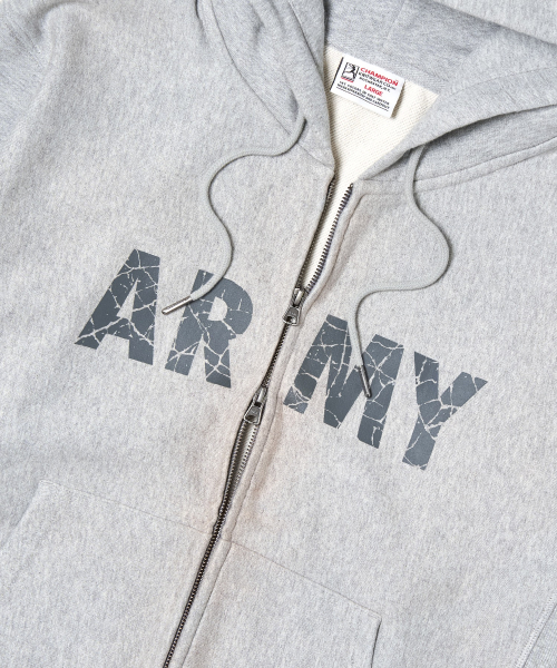 헤리티지 리버스위브 ARMY 후드 집업 Medium Grey