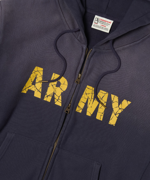헤리티지 리버스위브 ARMY 후드 집업 Navy