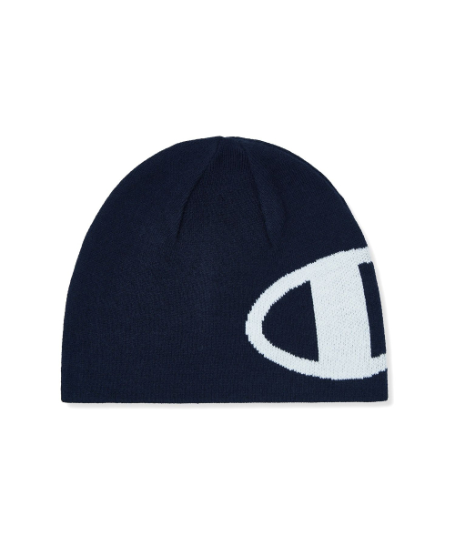 C로고 자카드 비니 Navy